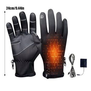 Heated Black unisex Gloves